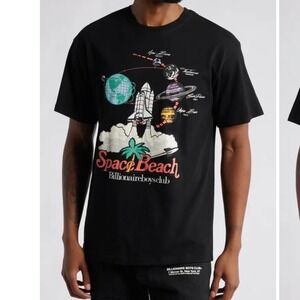 Billionaire Boys Club Space Beach Black Graphic T-Shirt Mens Medium Retro Skate